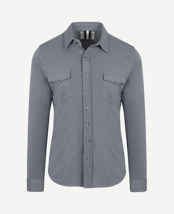 Overshirt western jersey blauw