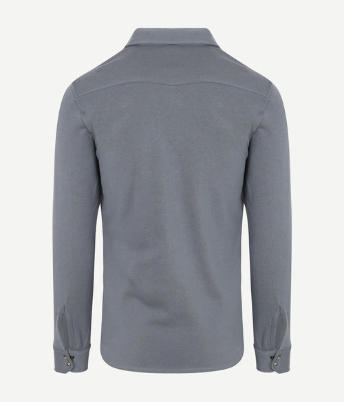 Overshirt western jersey blauw