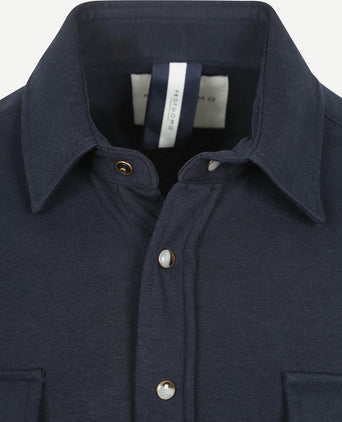 Profuomo overshirt western jersey donkerblauw