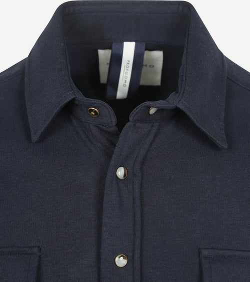 Profuomo overshirt western jersey donkerblauw