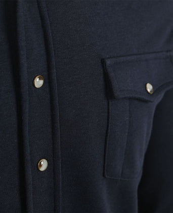 Profuomo overshirt western jersey donkerblauw