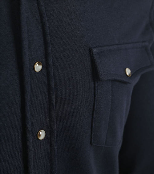 Profuomo overshirt western jersey donkerblauw