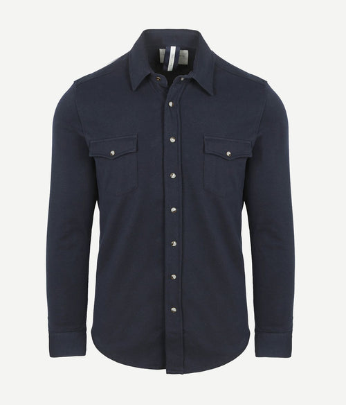 Profuomo overshirt western jersey donkerblauw