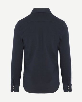 Profuomo overshirt western jersey donkerblauw