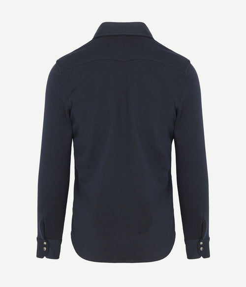 Profuomo overshirt western jersey donkerblauw