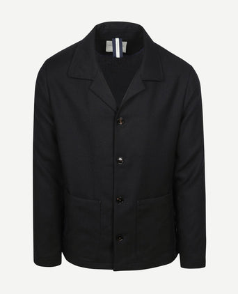 Overshirt wool donkerblauw