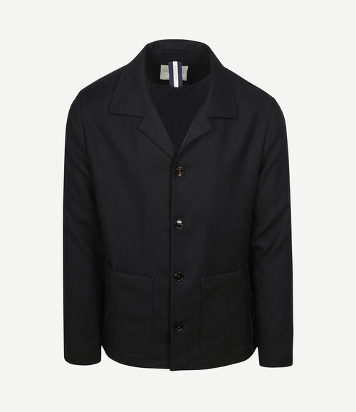Overshirt wool donkerblauw