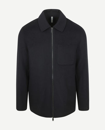 Profuomo overshirt woolblend donkerblauw