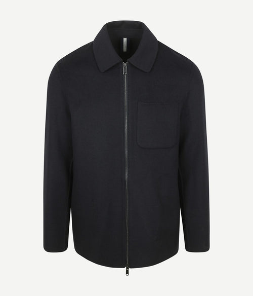 Profuomo overshirt woolblend donkerblauw