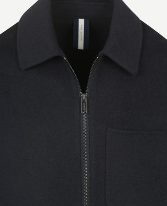 Overshirt woolblend donkerblauw