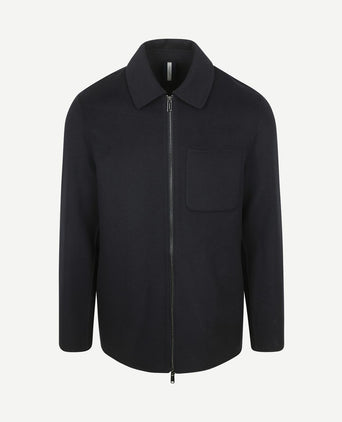 Overshirt woolblend donkerblauw