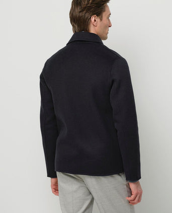 Overshirt woolblend donkerblauw