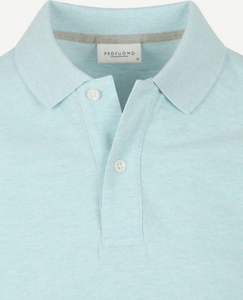 Profuomo piqué poloshirt aqua blauw