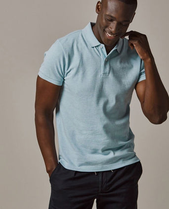 Profuomo piqué poloshirt aqua blauw