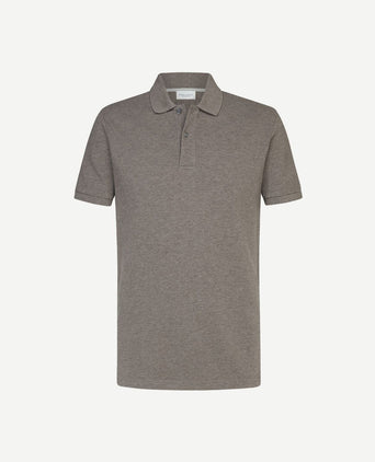 Profuomo piqué poloshirt bruin