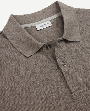 Profuomo piqué poloshirt bruin