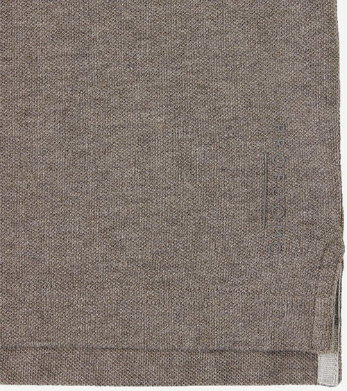 Profuomo piqué poloshirt bruin