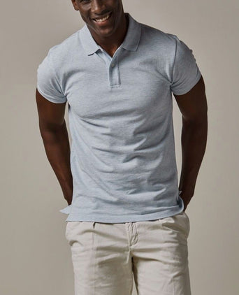 Profuomo piqué poloshirt lichtblauw