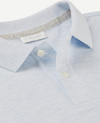 Profuomo piqué poloshirt lichtblauw