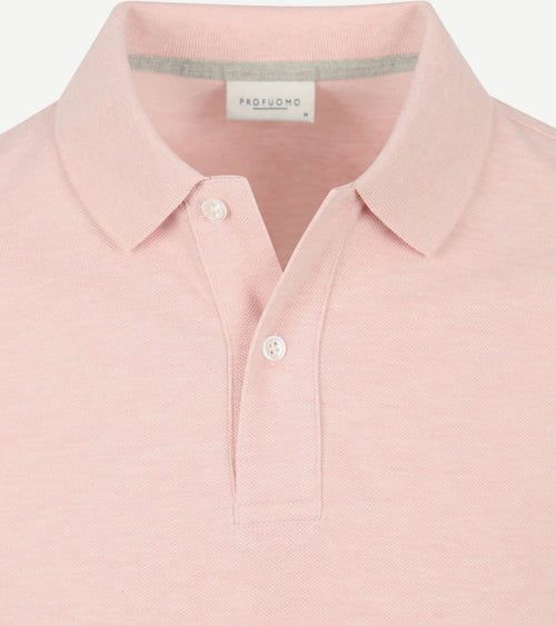 Profuomo piqué poloshirt lichtroze