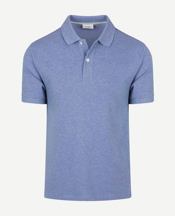 Piqué poloshirt melange blauw