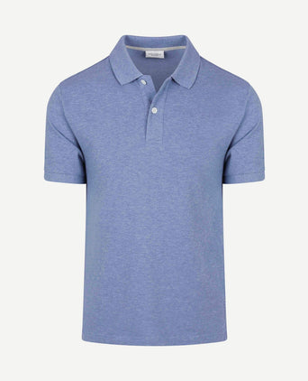 Piqué poloshirt melange blauw