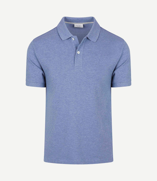 Piqué poloshirt melange blauw