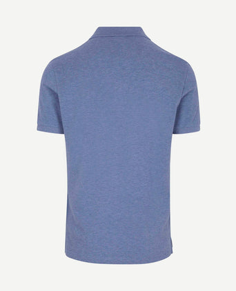 Piqué poloshirt melange blauw