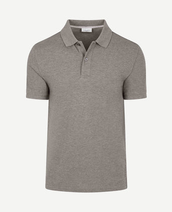 Piqué poloshirt melange bruin