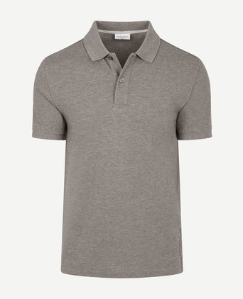 Piqué poloshirt melange bruin