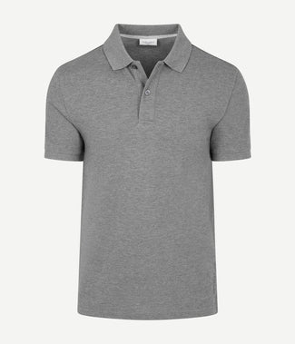 Piqué poloshirt melange grijs Piqué poloshirt melange grijs