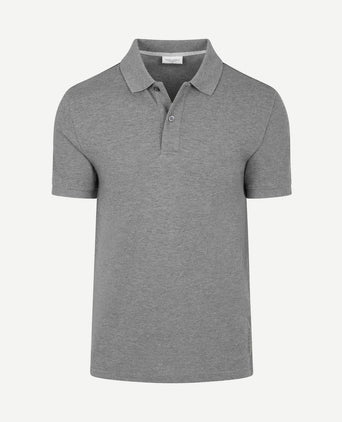 Piqué poloshirt melange grijs