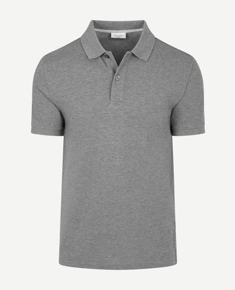 Piqué poloshirt melange grijs
