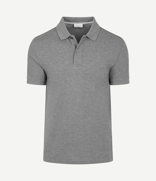 Piqué poloshirt melange grijs