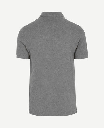 Piqué poloshirt melange grijs