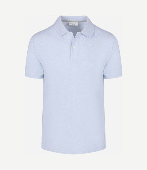Piqué poloshirt melange lichtblauw