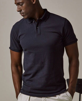 Profuomo piqué poloshirt donkerblauw