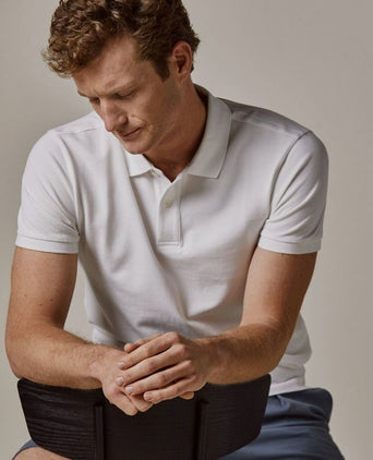 Profuomo piqué poloshirt wit