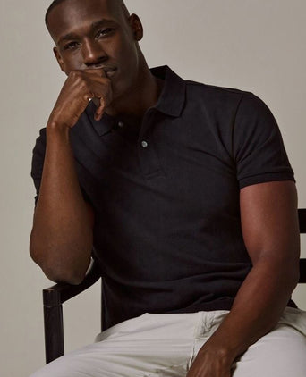 Profuomo piqué poloshirt zwart