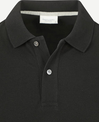 Profuomo piqué poloshirt zwart