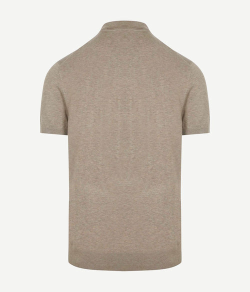 Knitted poloshirt beige