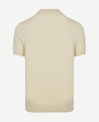 Knitted poloshirt ecru