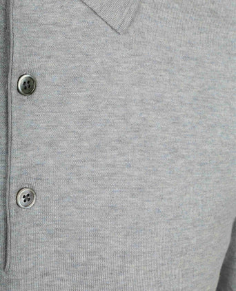 Knitted poloshirt grijs
