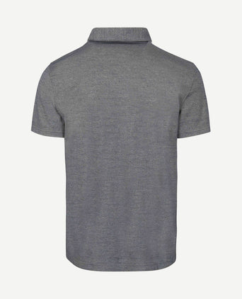 Poloshirt luxury knitted melange blauw