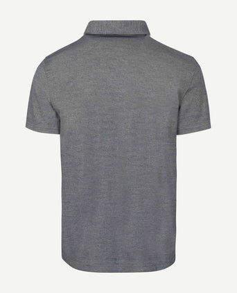 Poloshirt luxury knitted melange blauw