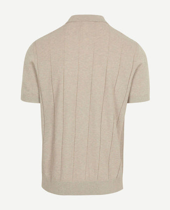 Poloshirt drop needle structure beige