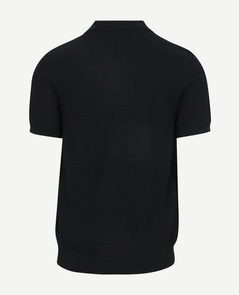 Poloshirt riva structure donkerblauw