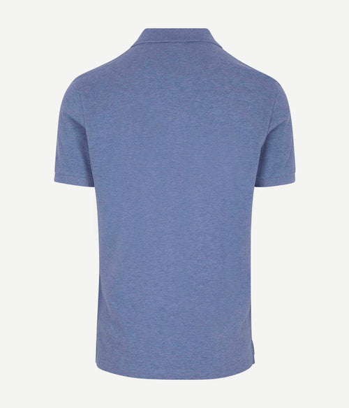 Piqué poloshirt melange blauw