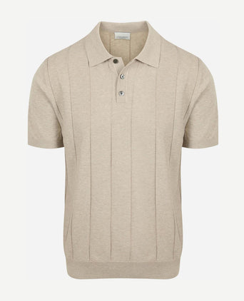 Poloshirt drop needle structure beige