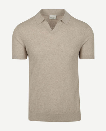 Profuomo poloshirt linen blend beige
